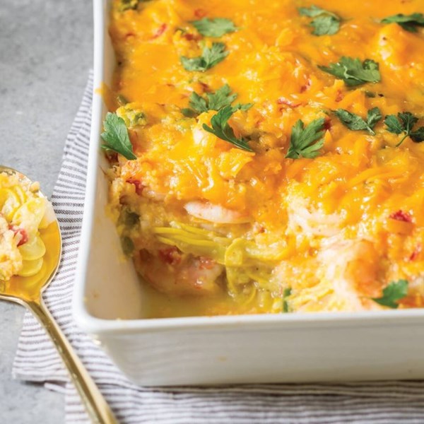 Shrimp and grits squash casserole