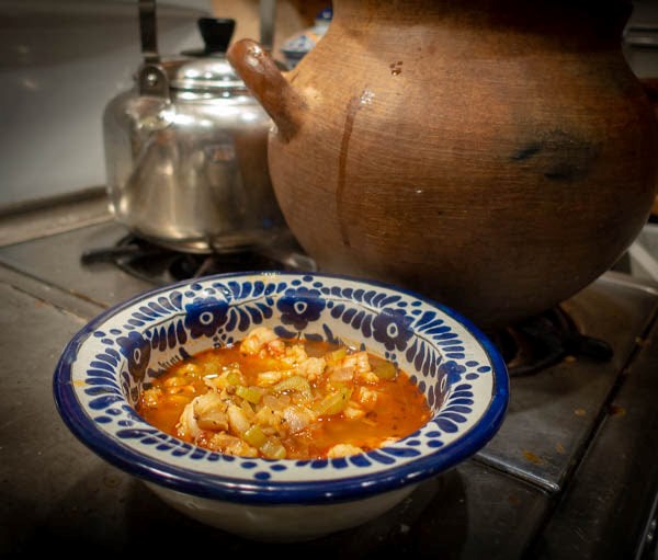 Shrimp and hominy stew with smoked paprika