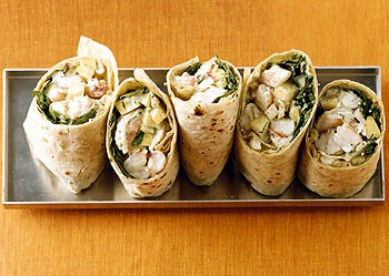 Shrimp and mango wraps