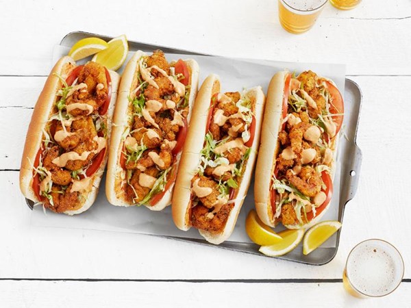 Shrimp and oyster po'boys