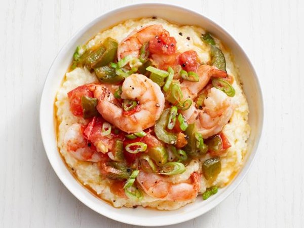 Shrimp and pepper Jack grits