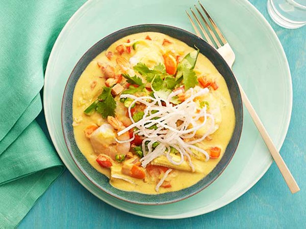 Shrimp and vegetable yellow curry