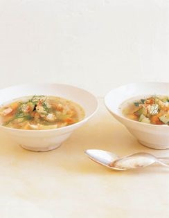 Shrimp and zucchini soup (Zuppa di gamberi e zucchine)