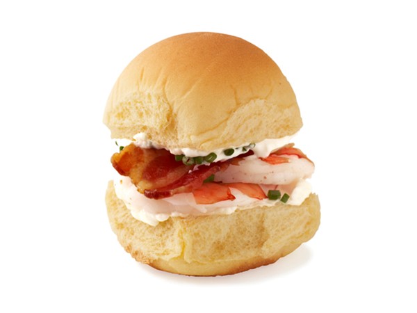 Shrimp-bacon sliders