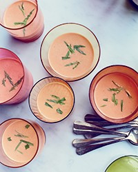 Shrimp bisque with Muscadet and tarragon