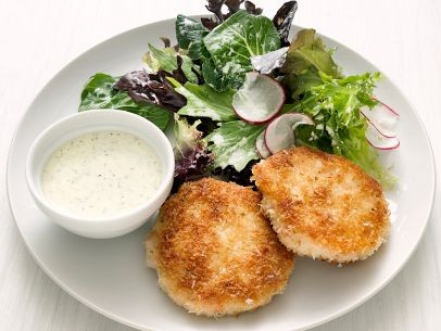 Shrimp cakes with scallion dip