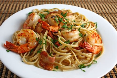 Shrimp carbonara