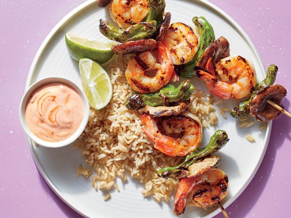 Shrimp-chile skewers
