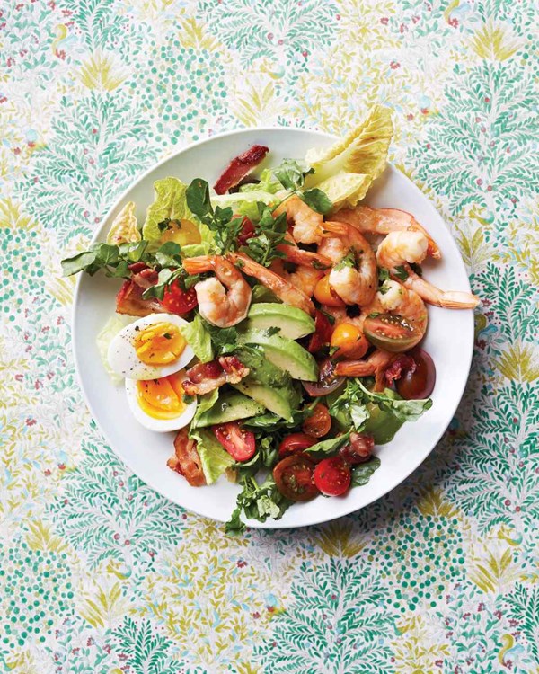 Shrimp Cobb with cilantro-lime dressing