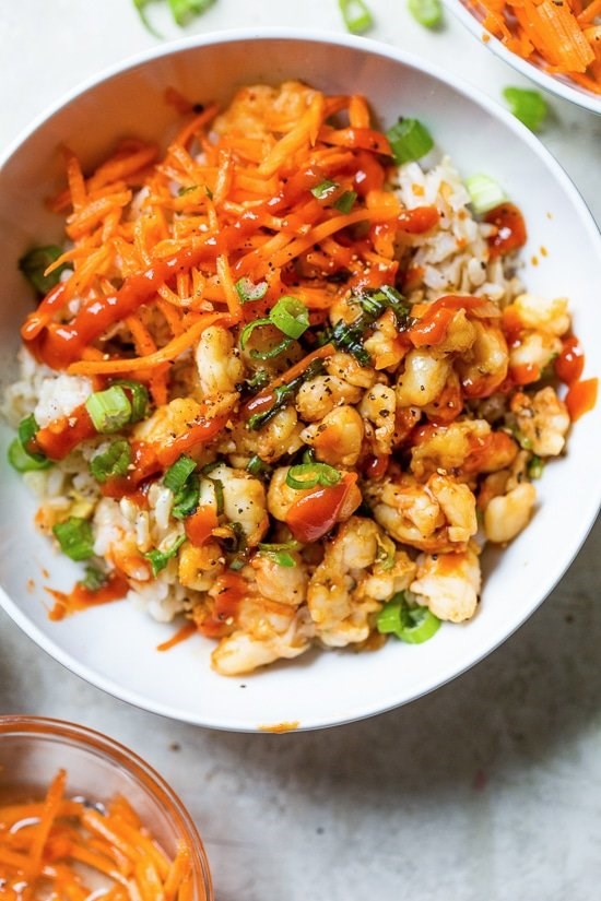 Shrimp dumpling lettuce wraps or rice bowls