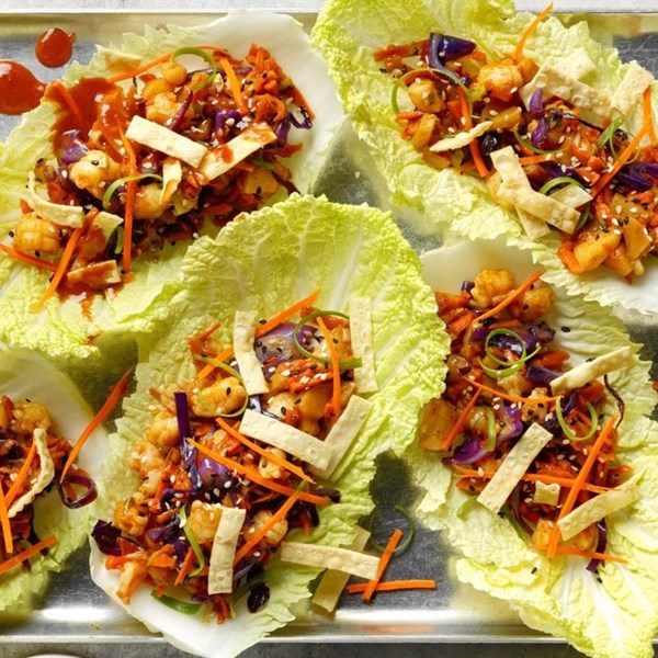 Shrimp egg roll cabbage wraps