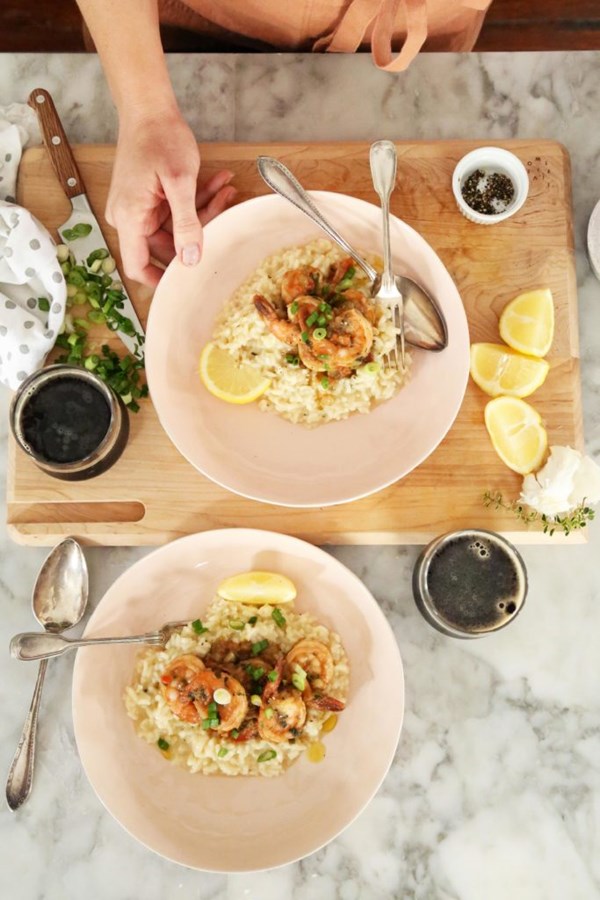 Shrimp étouffée risotto