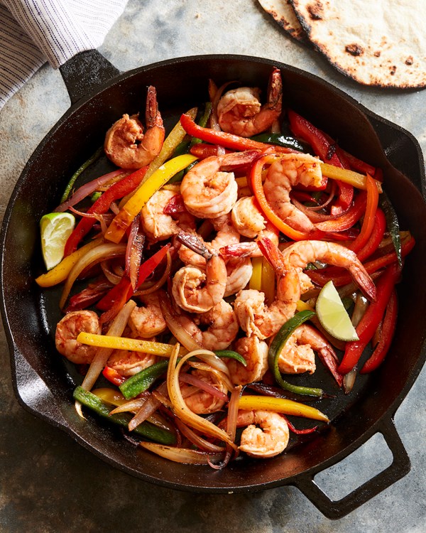 Shrimp fajitas