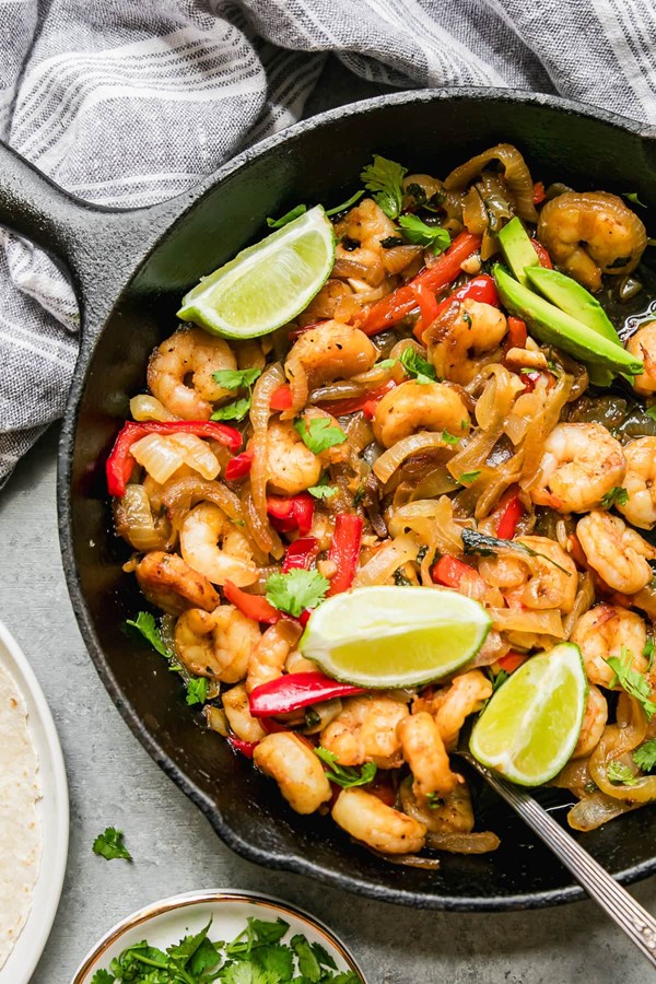 Shrimp fajitas