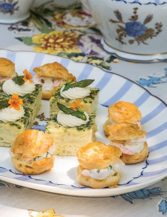 Shrimp-filled gougères
