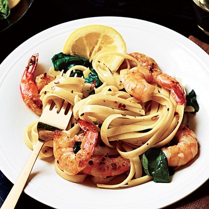 Shrimp Florentine pasta
