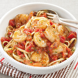Shrimp fra diavolo with linguine