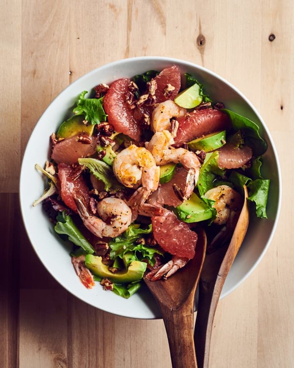 Shrimp, grapefruit, and avocado salad