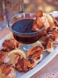 Shrimp in stoles with Dr Pep BBQ sauce