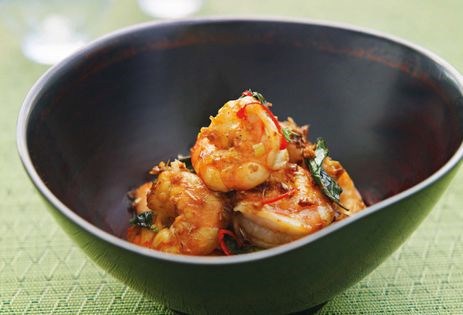 Shrimp, lemongrass, and basil 