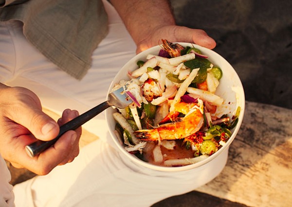 Shrimp, lobster, and jicama salad