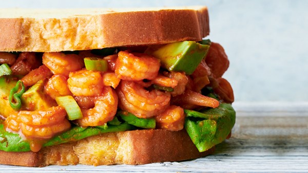 Shrimp-Louie sandwiches
