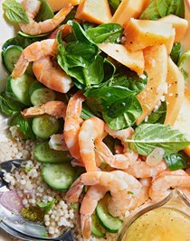 Shrimp-melon salad with citrus vinaigrette 
