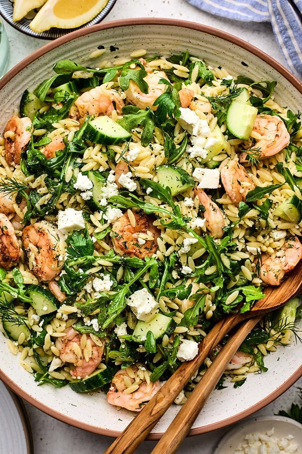 Shrimp orzo salad