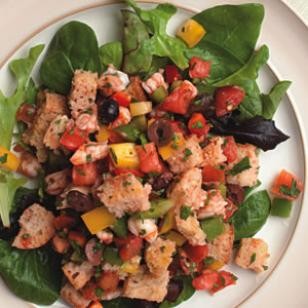 Shrimp panzanella