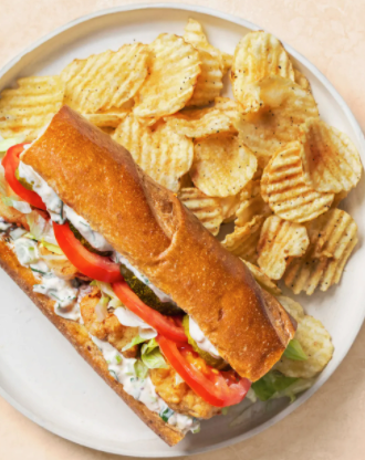 Shrimp po' boys with remoulade sauce