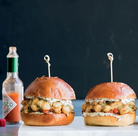 Shrimp po'boy sliders with rémoulade