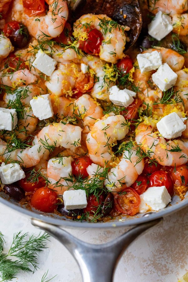 Shrimp saganaki