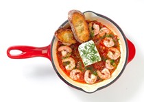 Shrimp saganaki