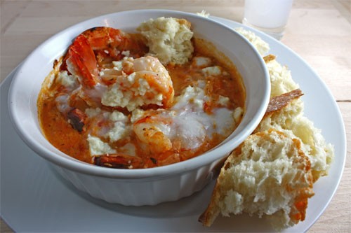 Shrimp saganaki (Garides saganaki)