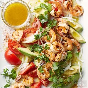 Shrimp salad with lime dressing