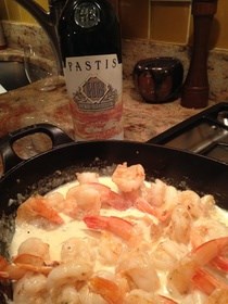 Shrimp sauté with Pernod (Crevettes au Pernod)