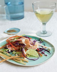 Shrimp slaw with cilantro-lime vinaigrette