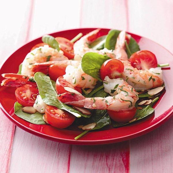 Shrimp spinach salad