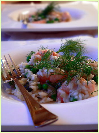 Shrimp spring risotto