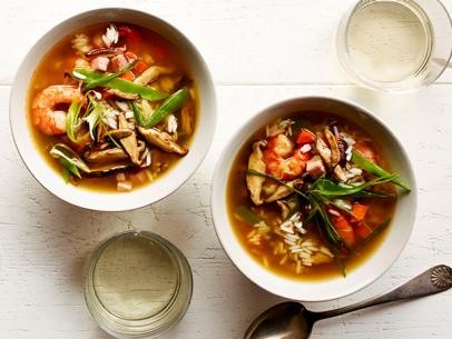 Shrimp stir-fry soup