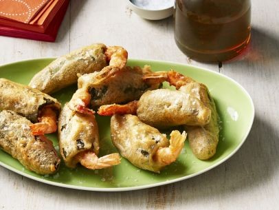 Shrimp-stuffed jalapeño poppers
