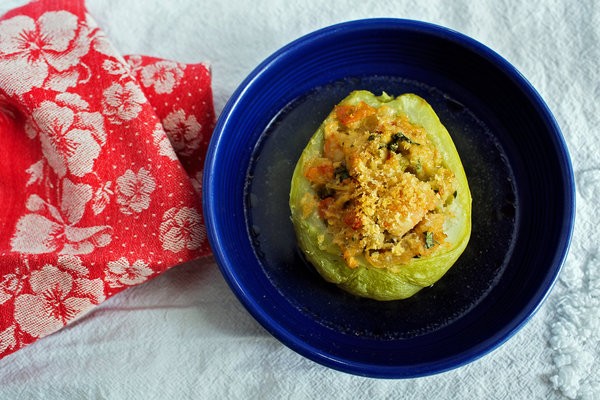 Shrimp-stuffed mirlitons