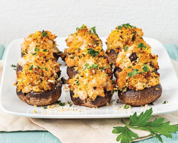 Shrimp-stuffed mushrooms