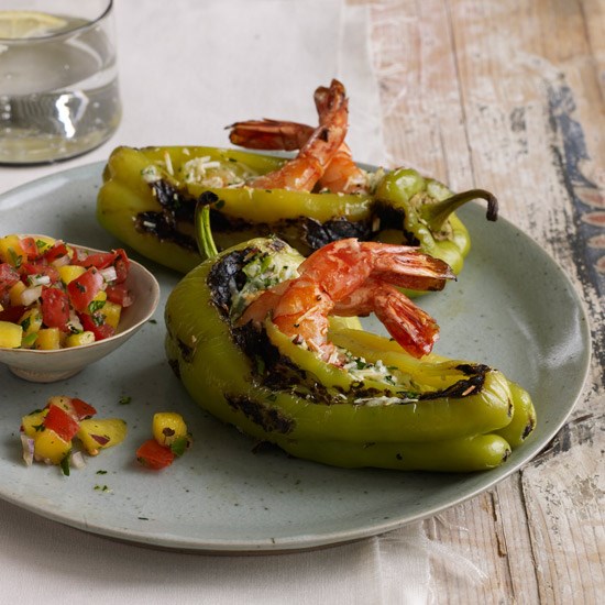 Shrimp-stuffed peppers