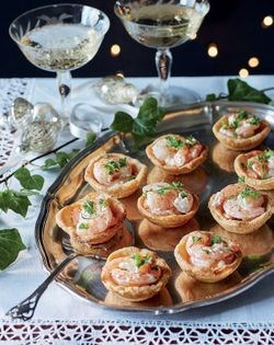 Shrimp tartlets à la diable