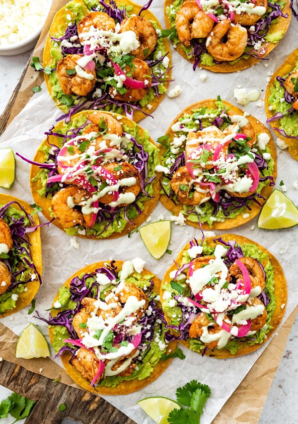 Shrimp tostadas