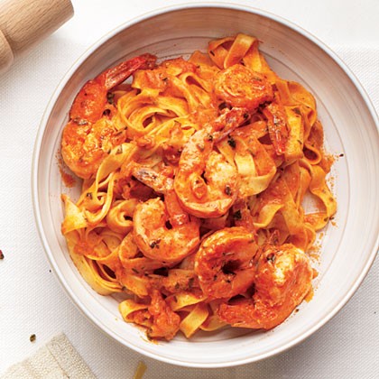 Shrimp vodka pasta