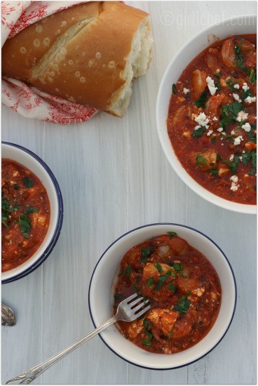 Shrimp with feta & tomatoes (Garides saganaki)