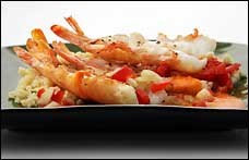 Shrimp with gazpacho vinaigrette