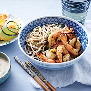Shrimp with miso-ginger sauce